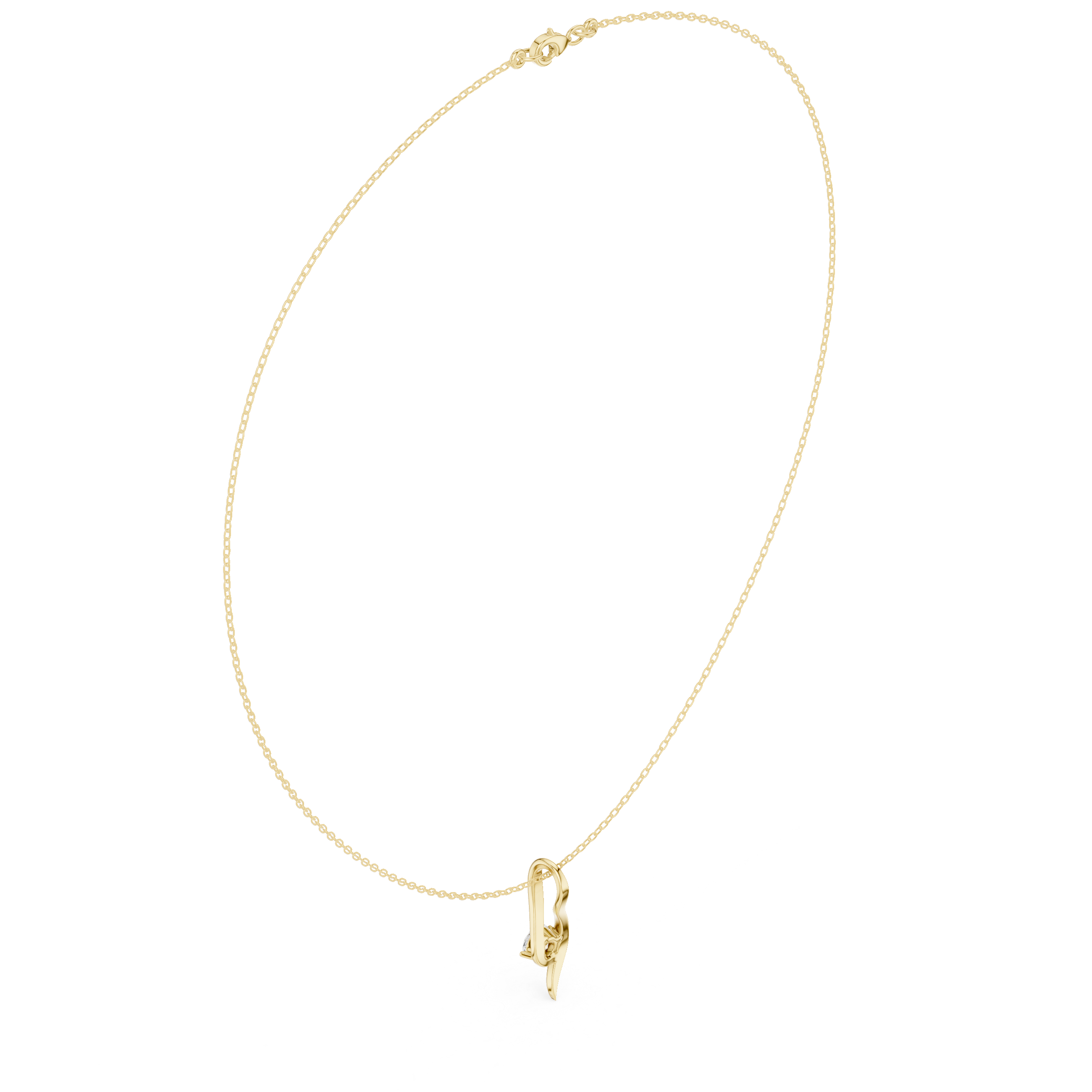 Solitaire twist diamond pendant necklace