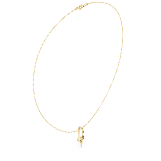 Solitaire twist diamond pendant necklace