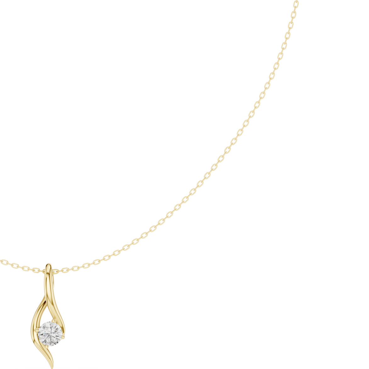 Solitaire twist diamond pendant necklace