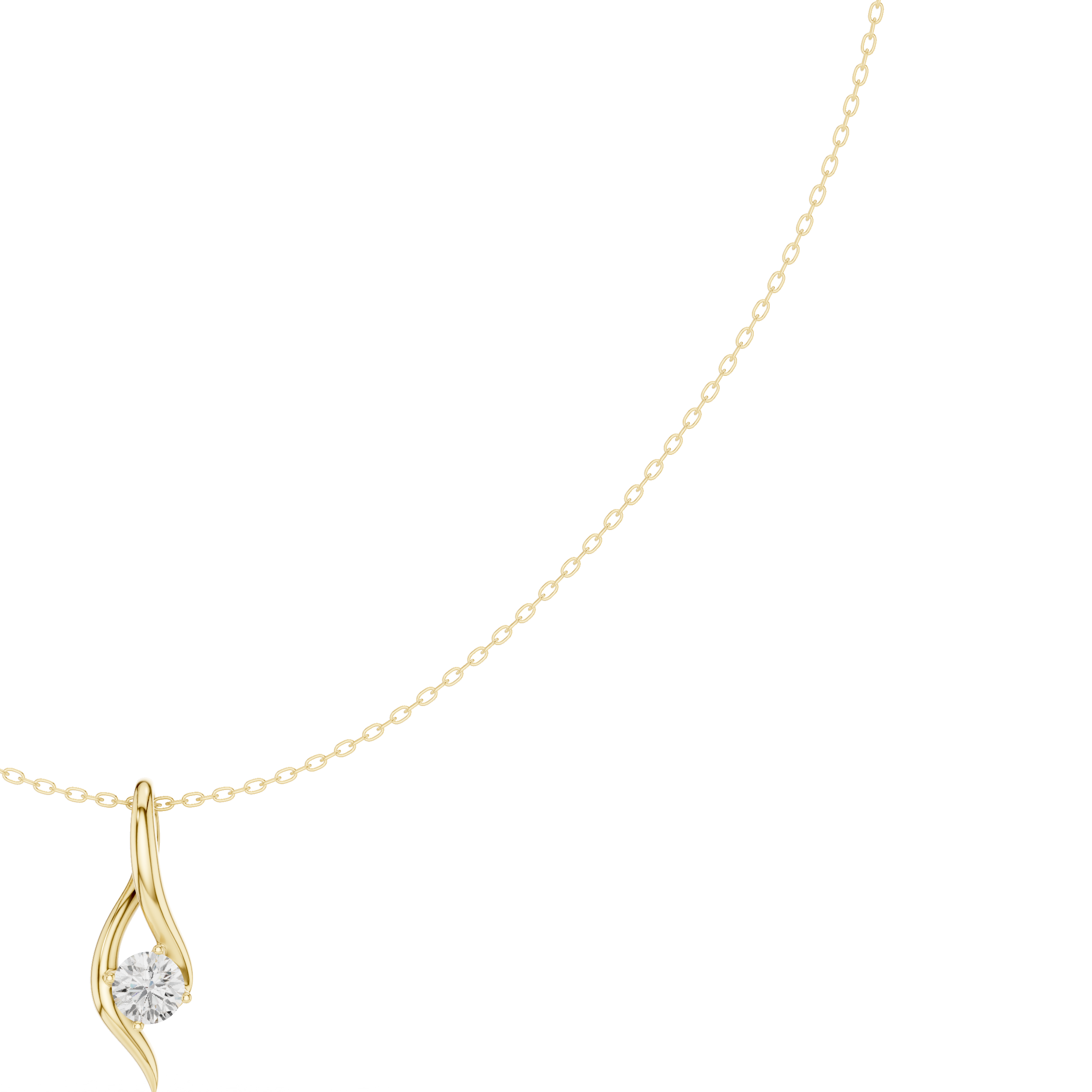 Solitaire twist diamond pendant necklace
