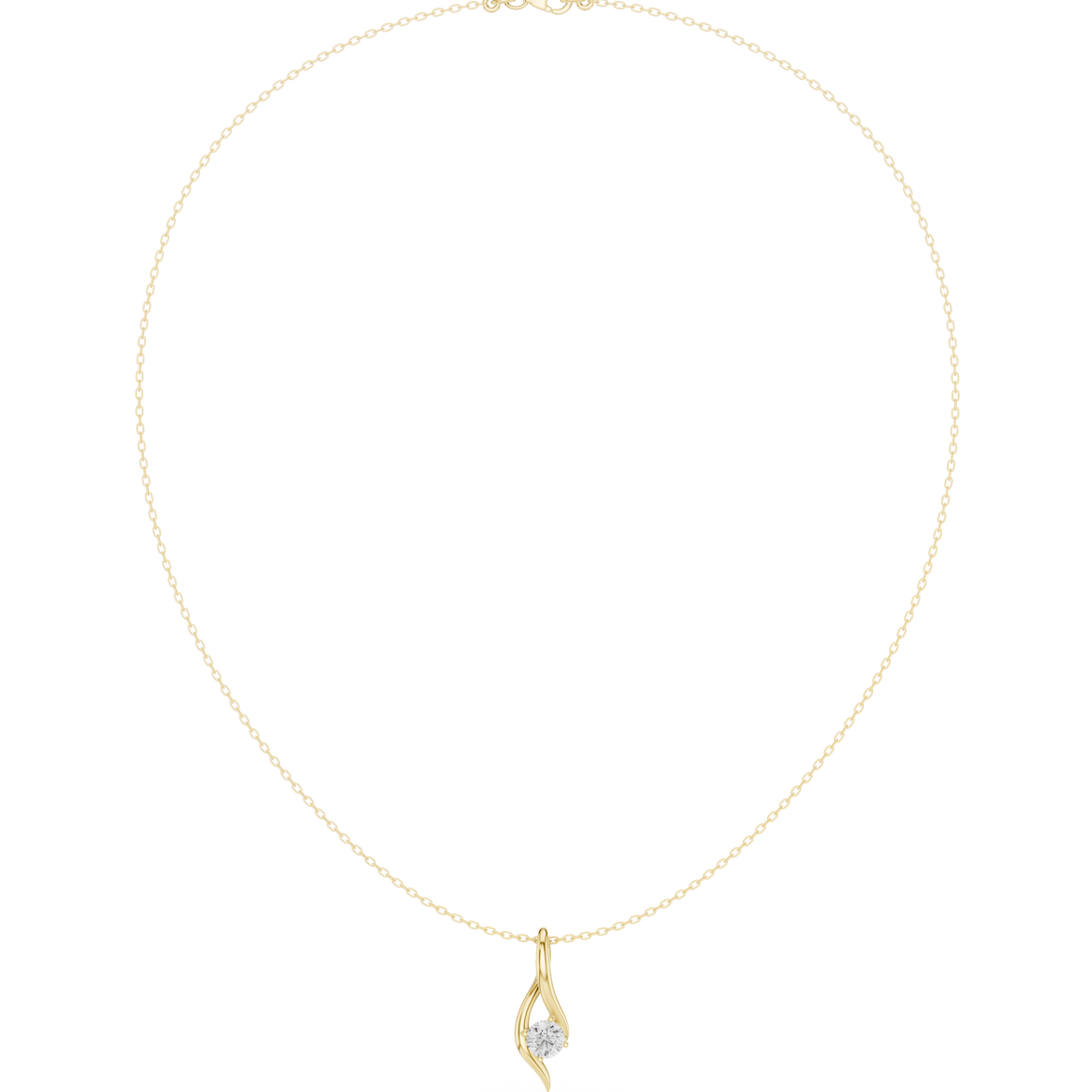 Solitaire twist diamond pendant necklace