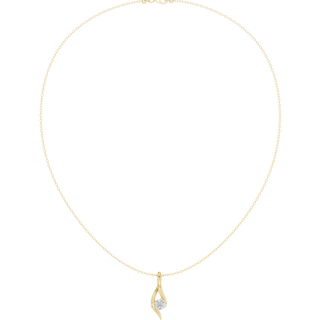 Solitaire twist diamond pendant necklace