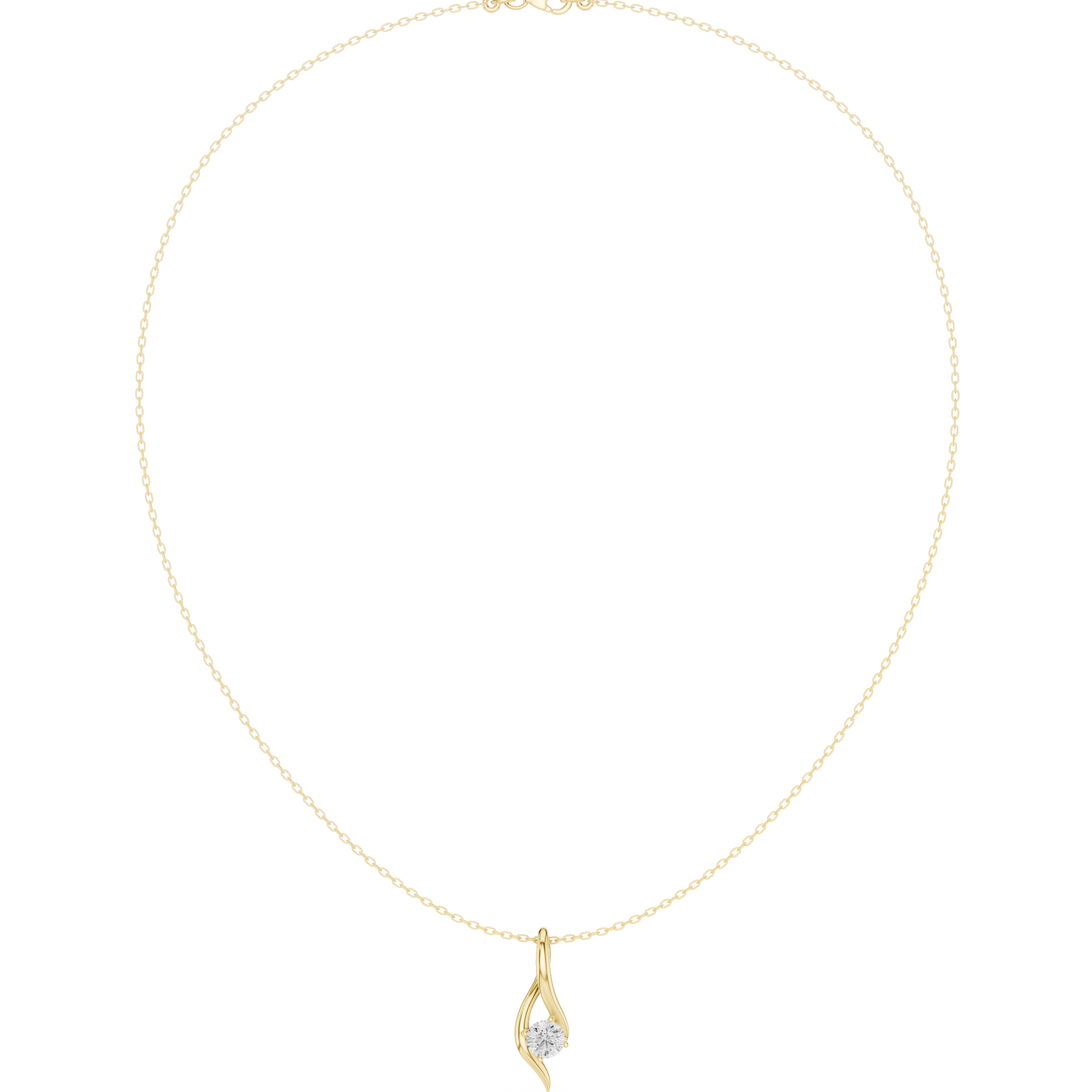 Solitaire twist diamond pendant necklace