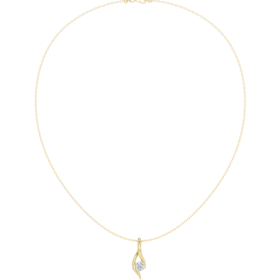 Solitaire twist diamond pendant necklace