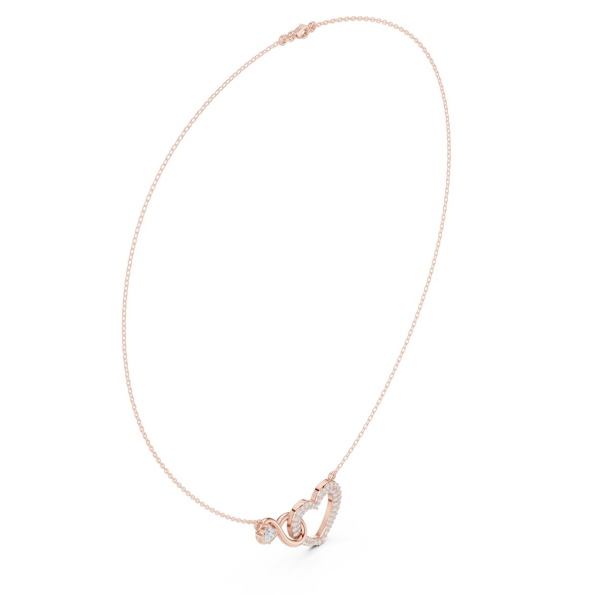 Infinity heart diamond pendant necklace