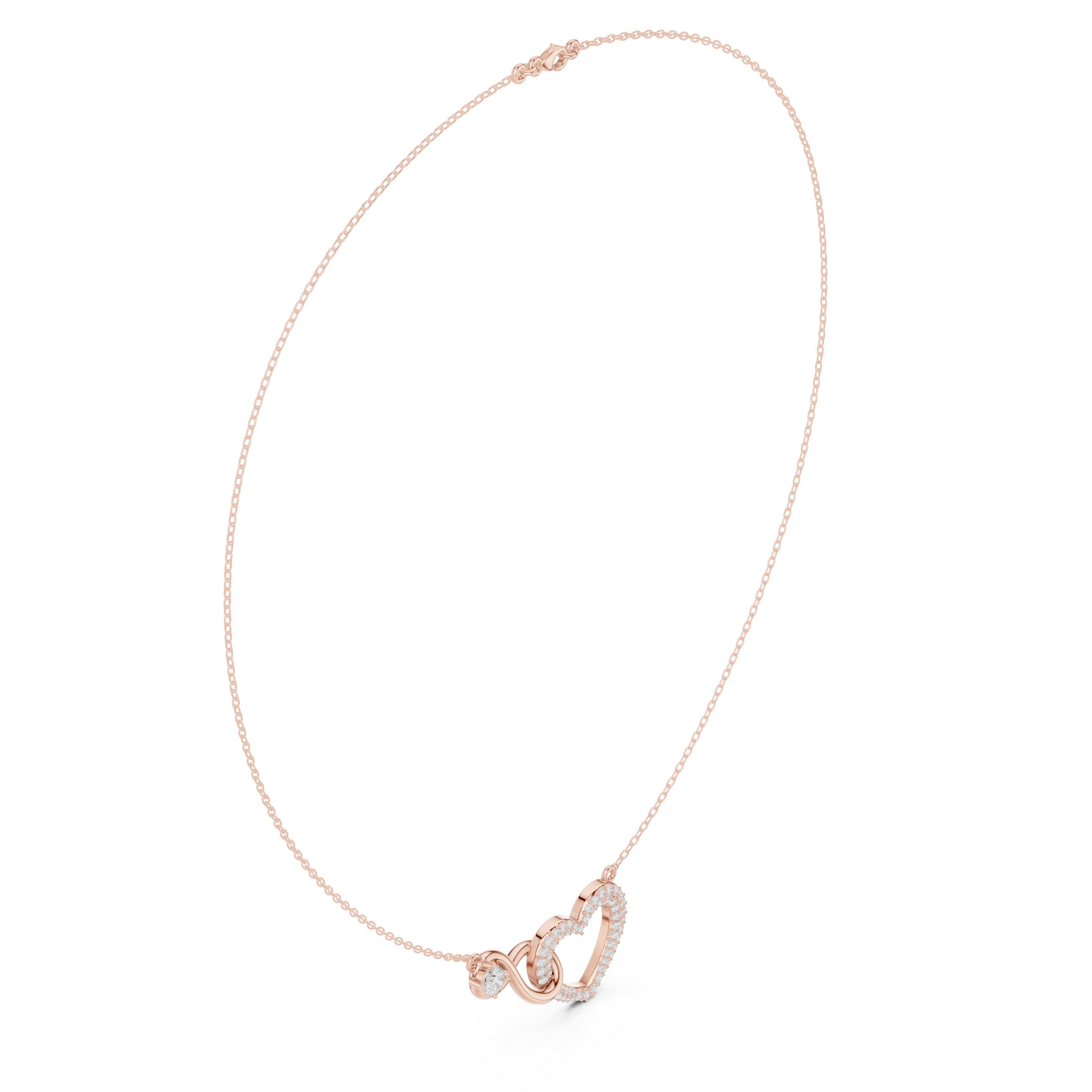 Infinity heart diamond pendant necklace