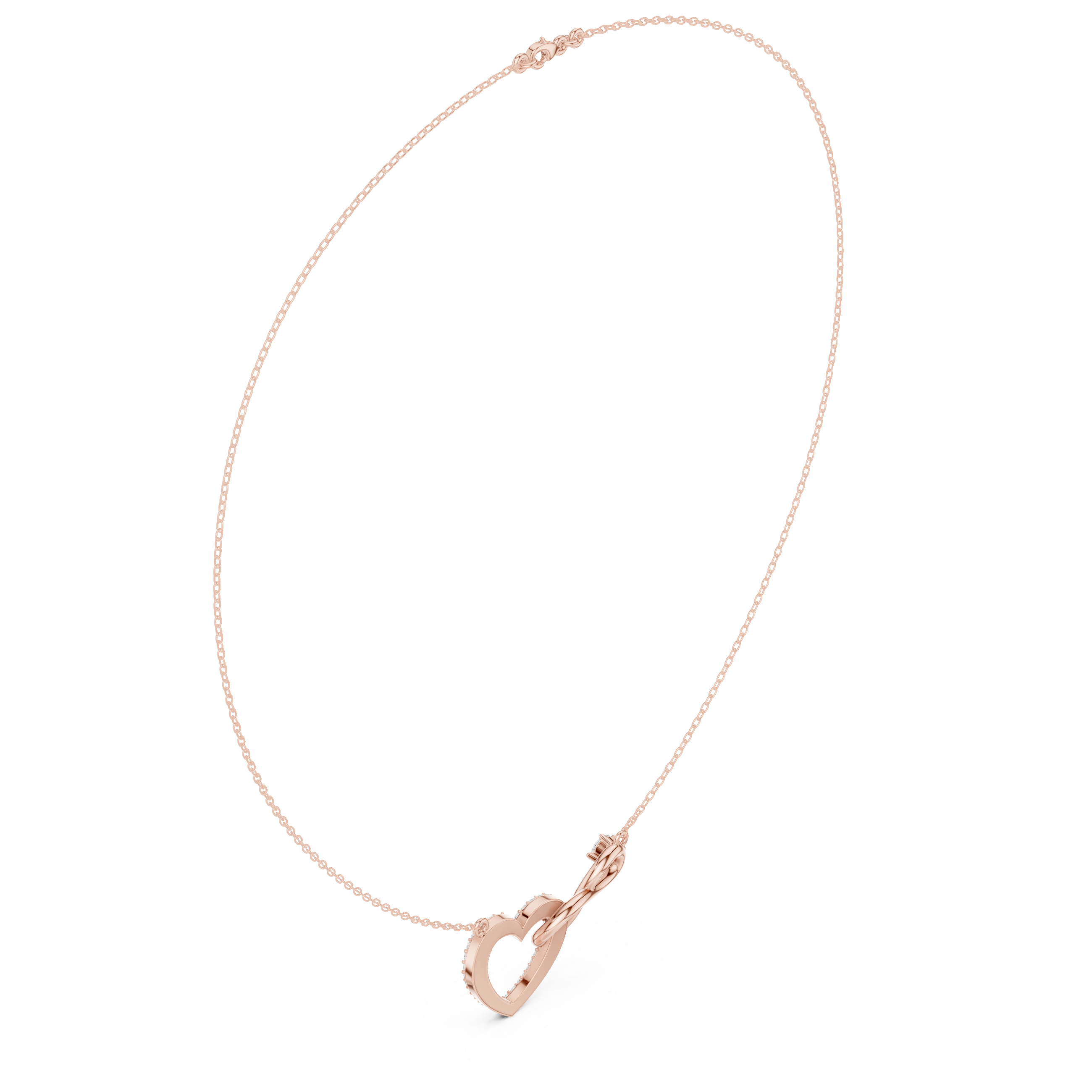 Infinity heart diamond pendant necklace