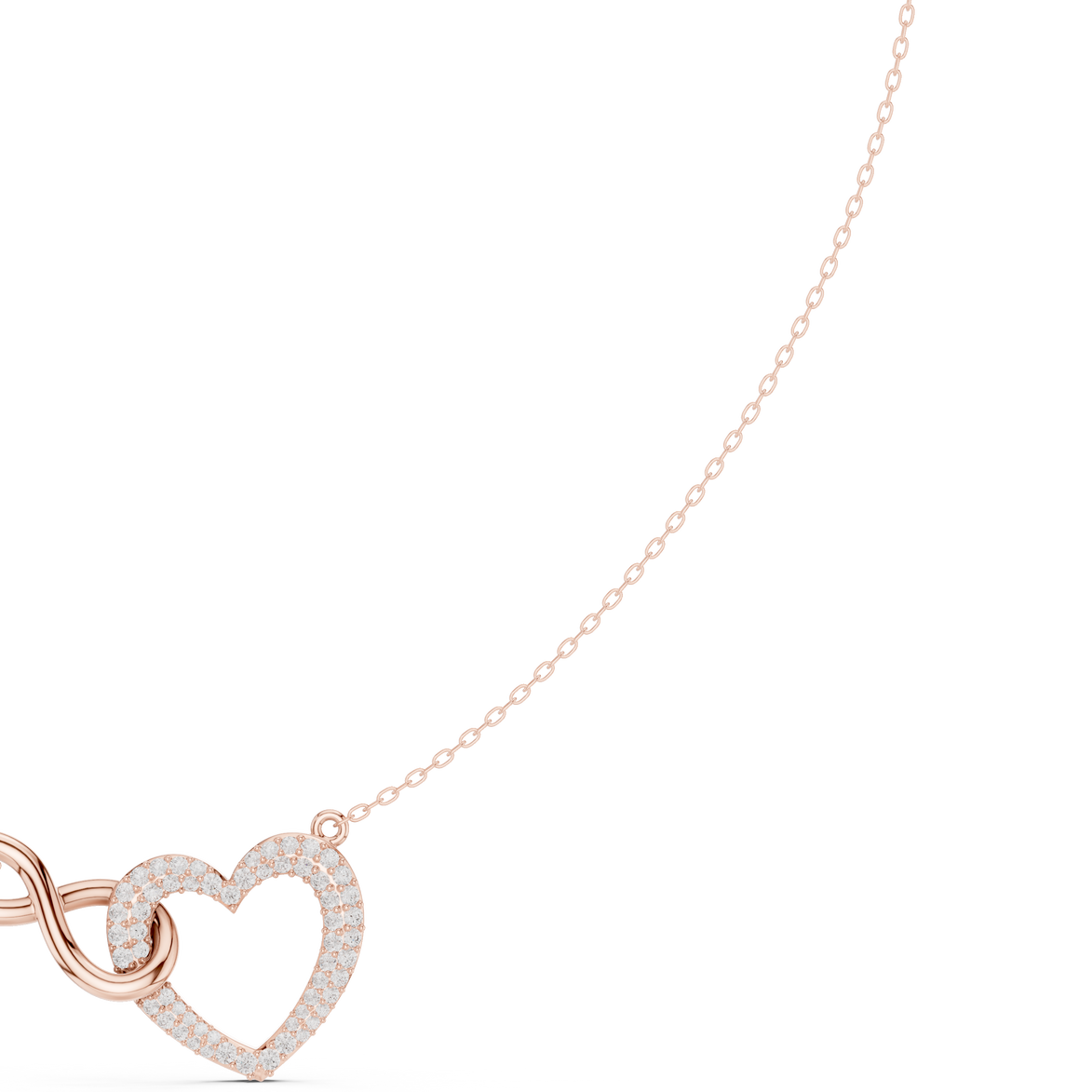 Infinity heart diamond pendant necklace