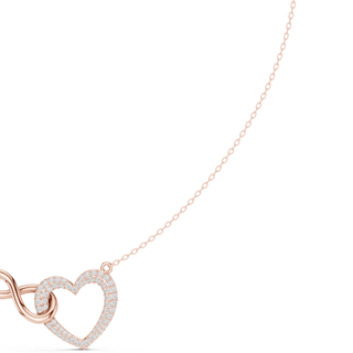 Infinity heart diamond pendant necklace