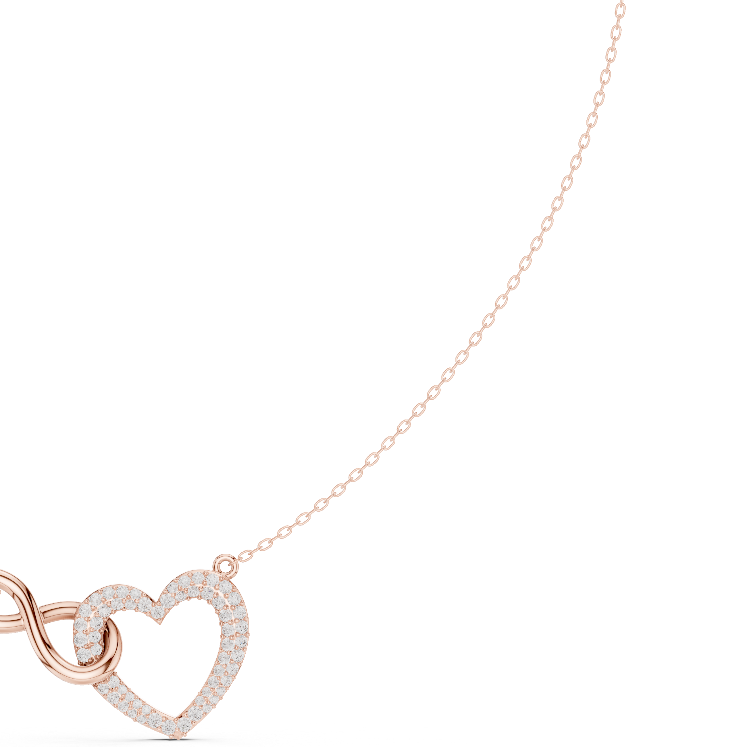 Infinity heart diamond pendant necklace