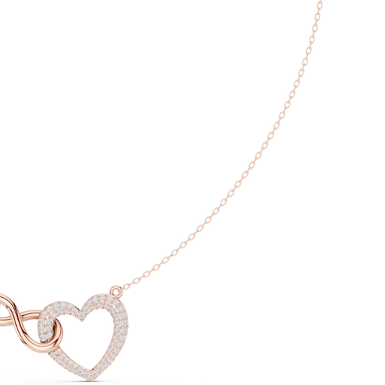 Infinity heart diamond pendant necklace