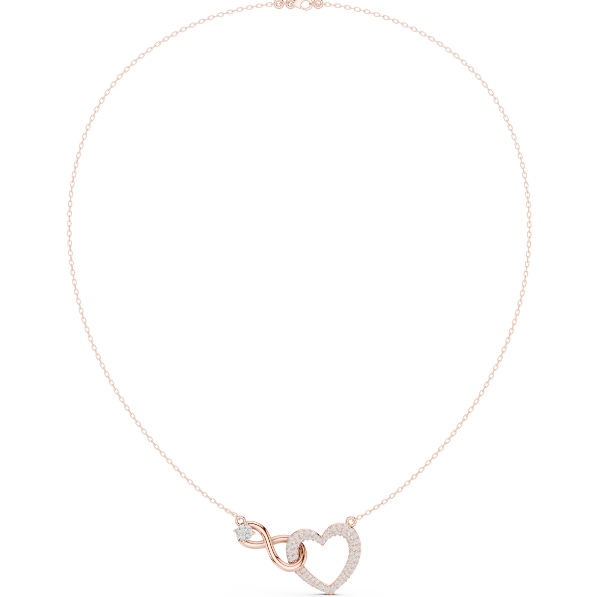 Infinity heart diamond pendant necklace