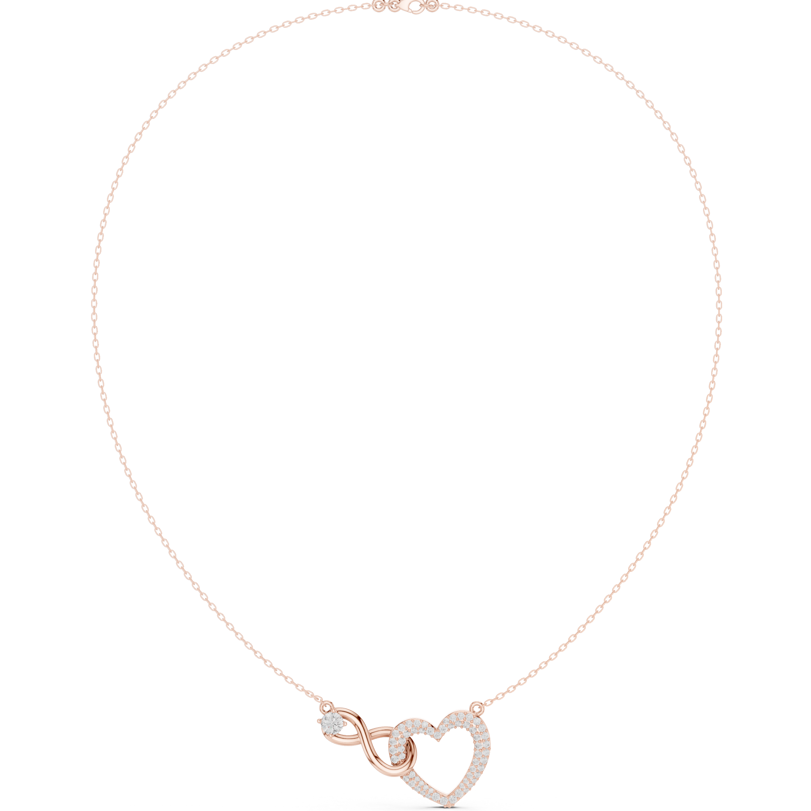 Infinity heart diamond pendant necklace