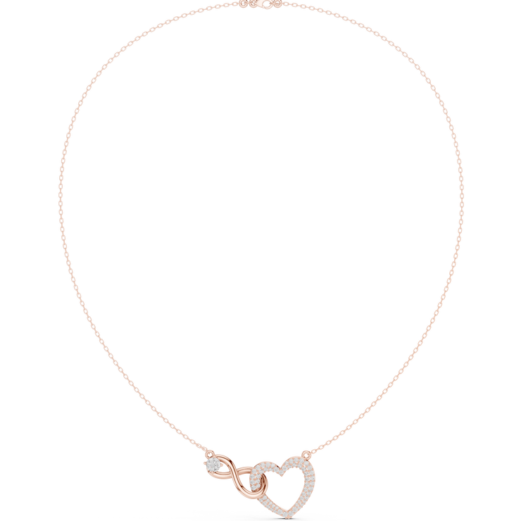 Round Lab Grown Diamond Infinity Heart Pendant