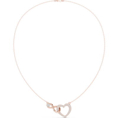 Infinity heart diamond pendant necklace