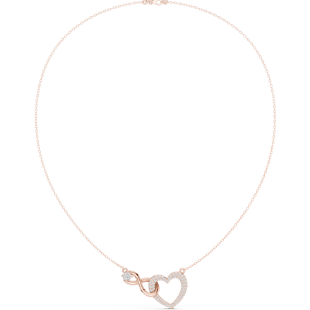 Infinity heart diamond pendant necklace