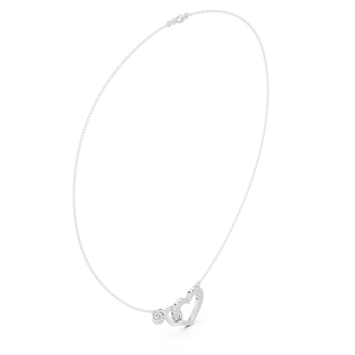 Infinity heart diamond pendant necklace