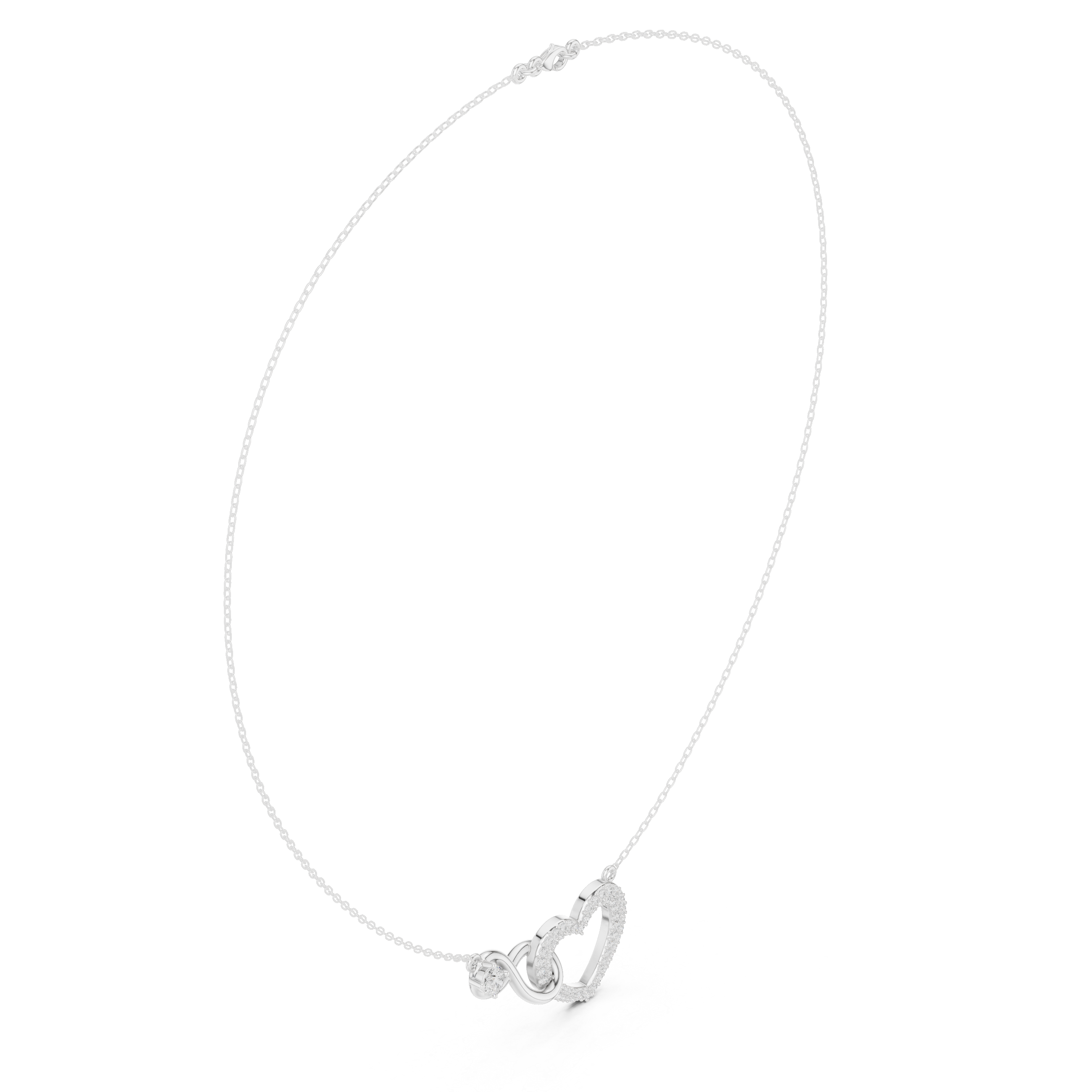 Infinity heart diamond pendant necklace