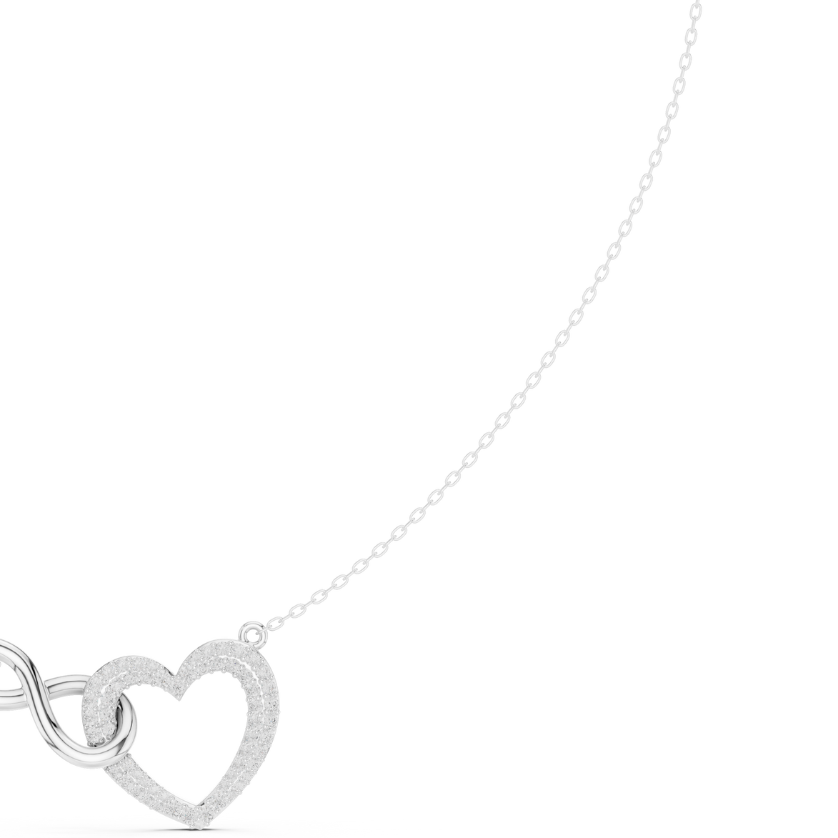 Infinity heart diamond pendant necklace