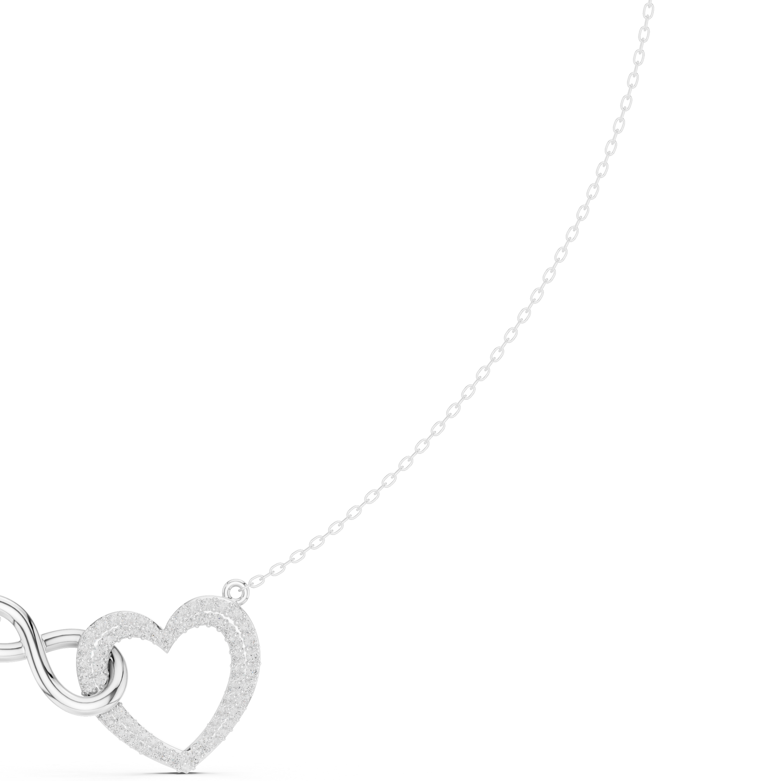Infinity heart diamond pendant necklace