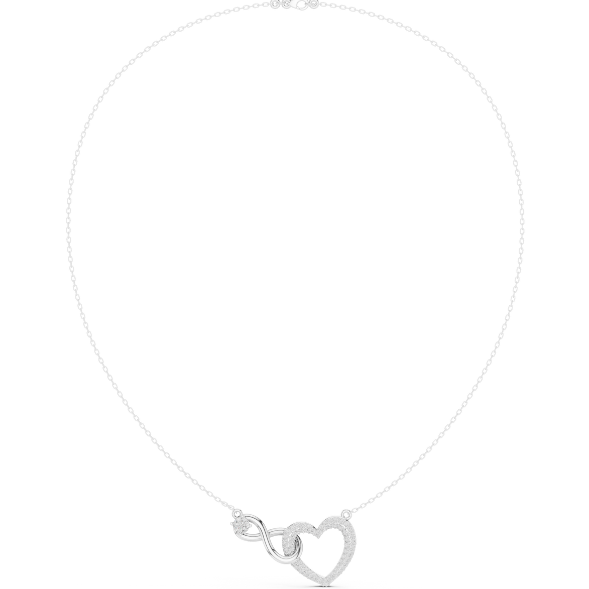 Infinity heart diamond pendant necklace