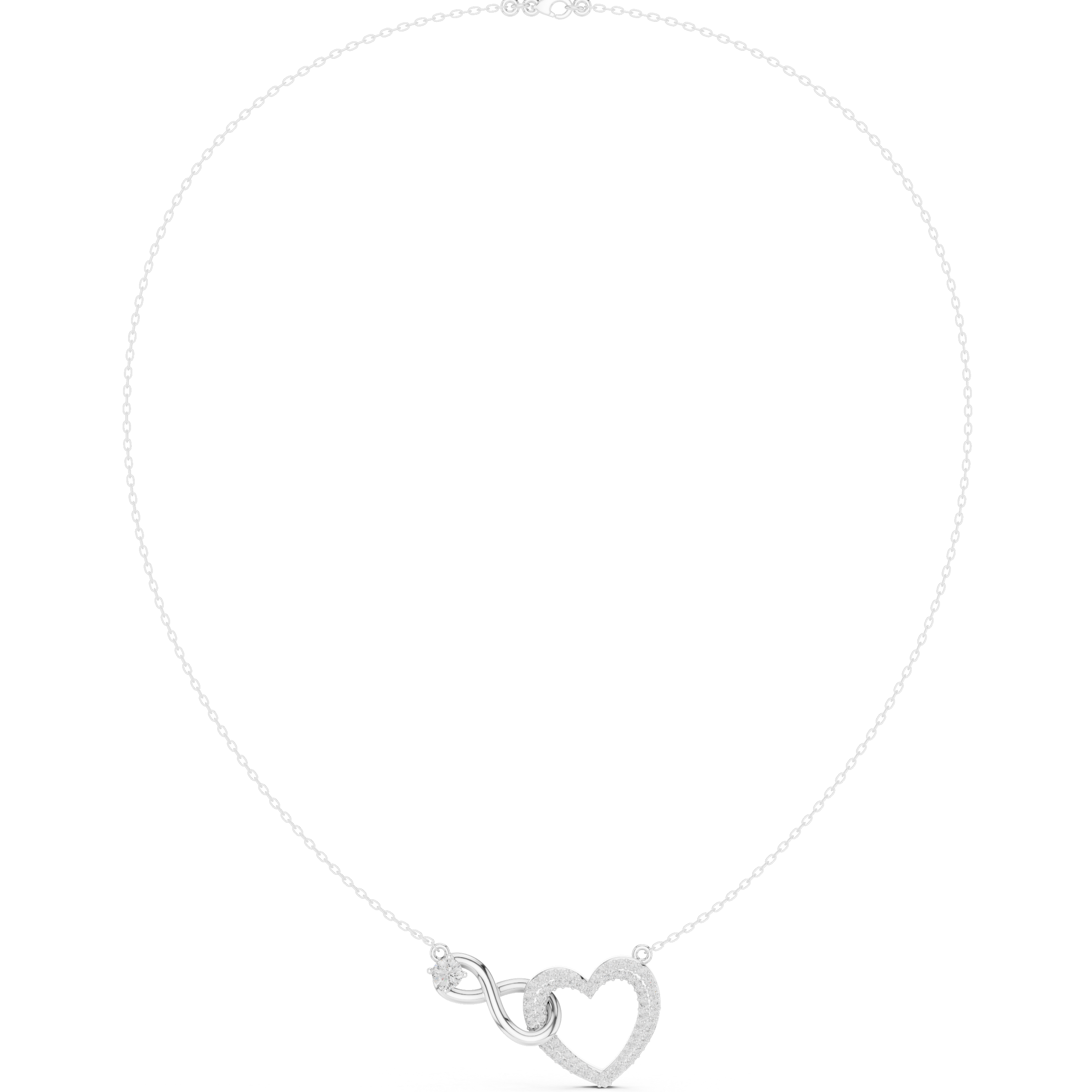 Infinity heart diamond pendant necklace