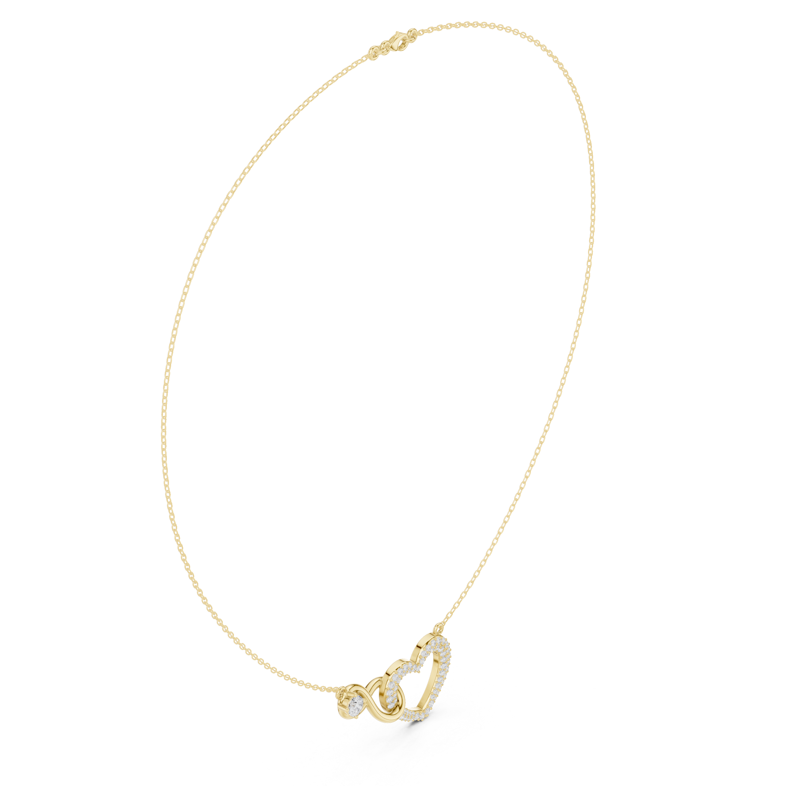 Infinity heart diamond pendant necklace