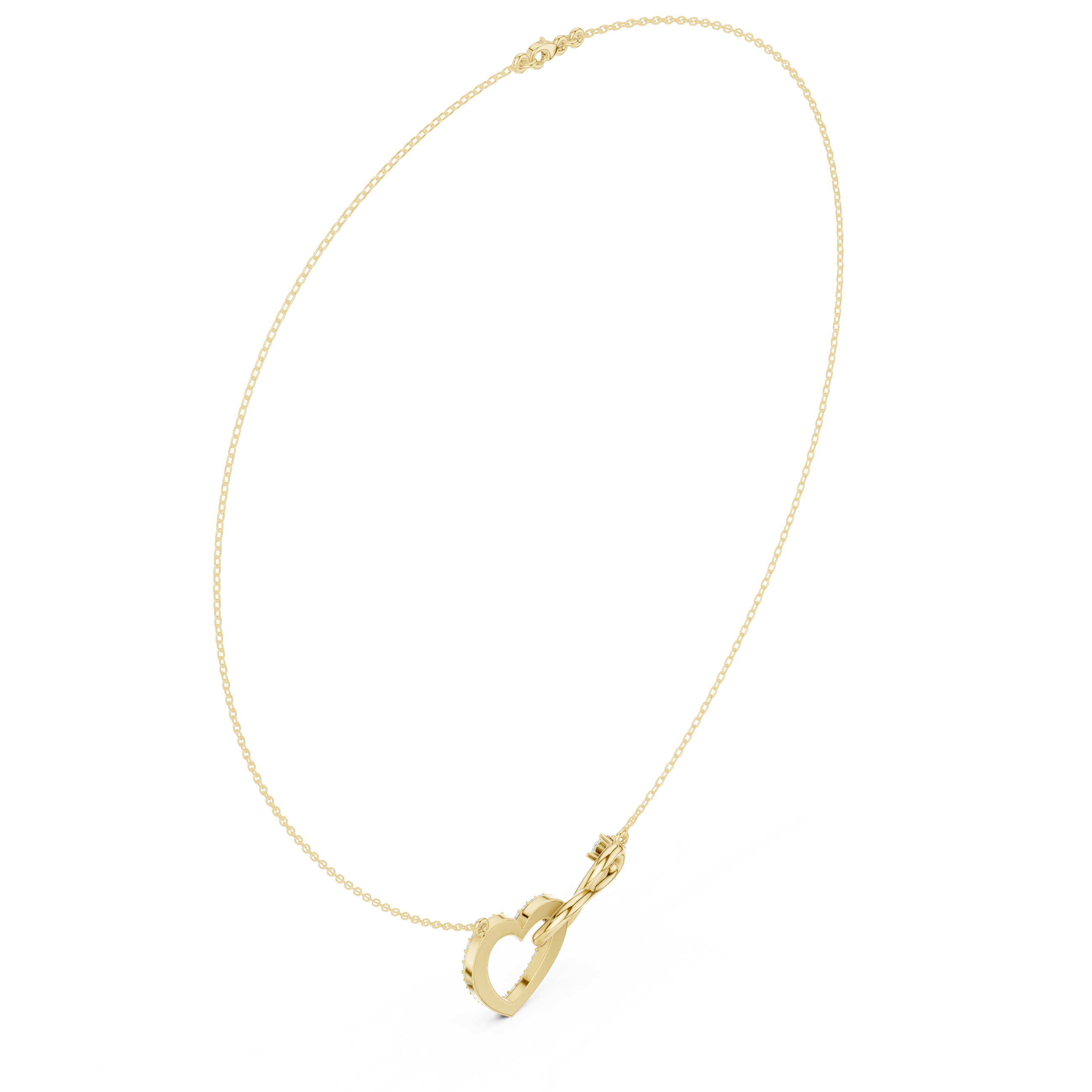 Infinity heart diamond pendant necklace
