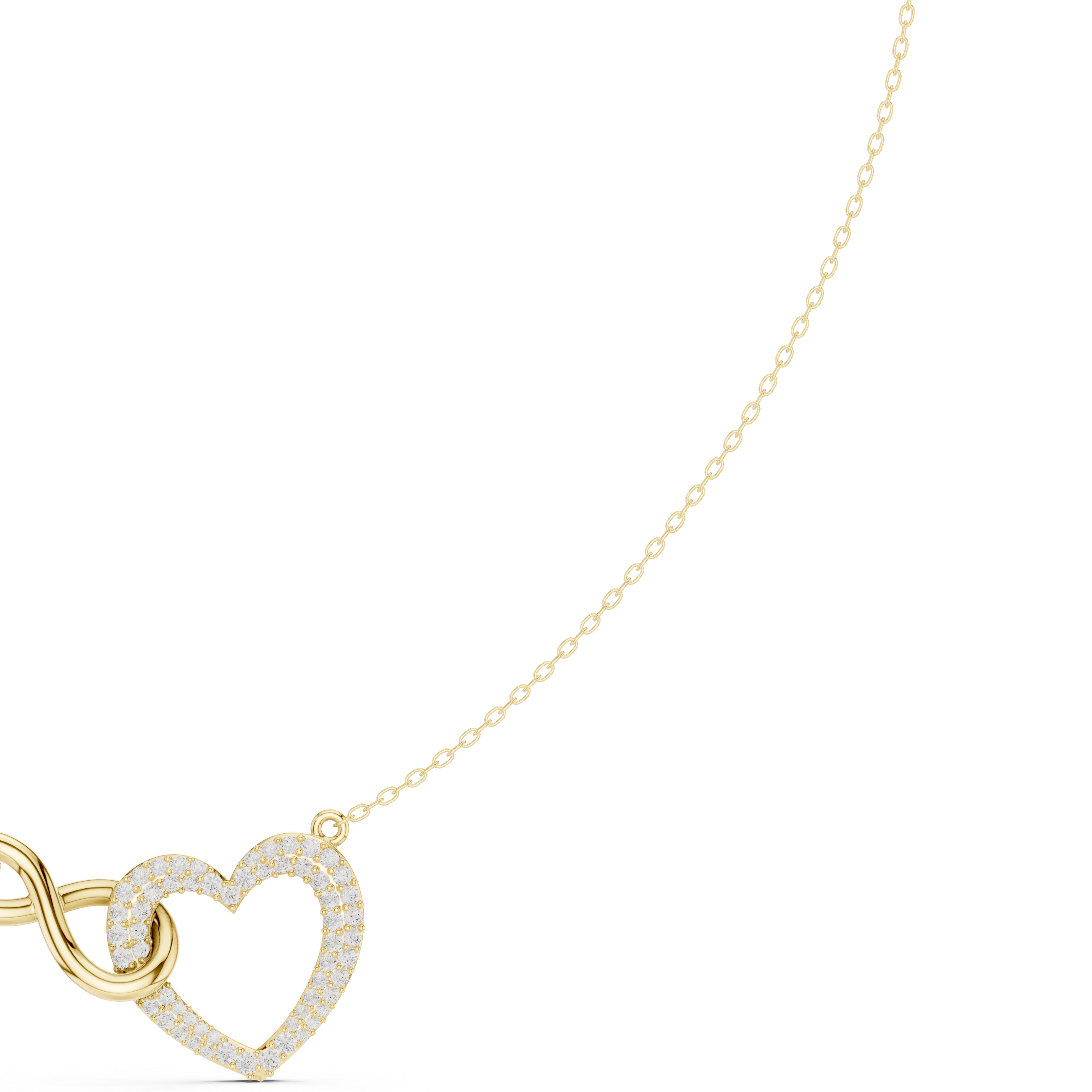 Infinity heart diamond pendant necklace