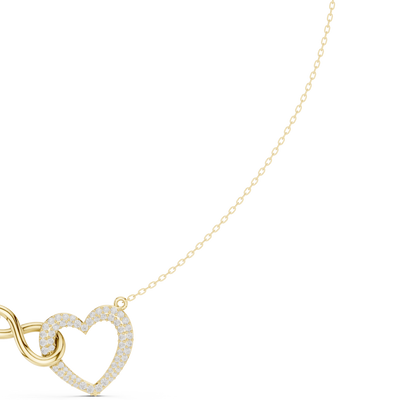 Infinity heart diamond pendant necklace