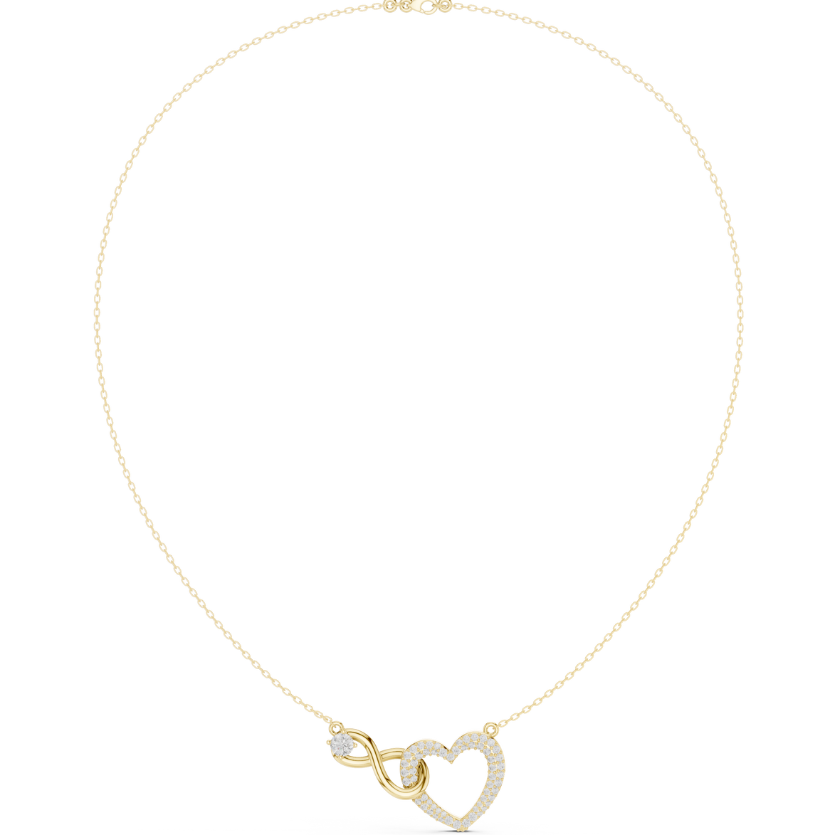 Infinity heart diamond pendant necklace