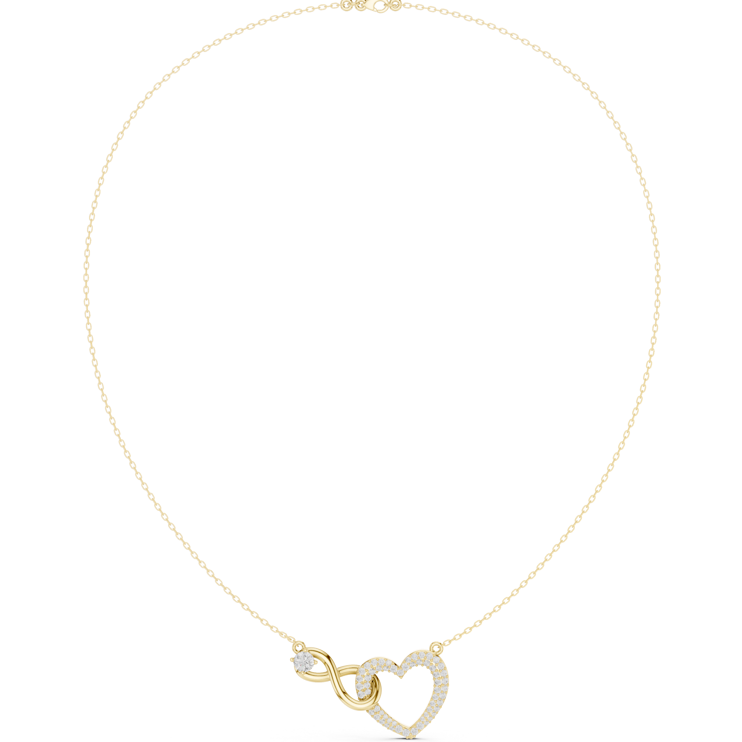 Infinity heart diamond pendant necklace