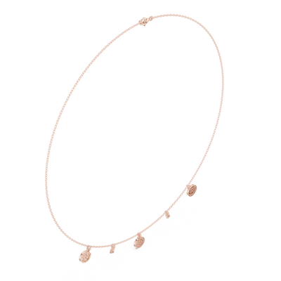 Diamond charm station necklace
