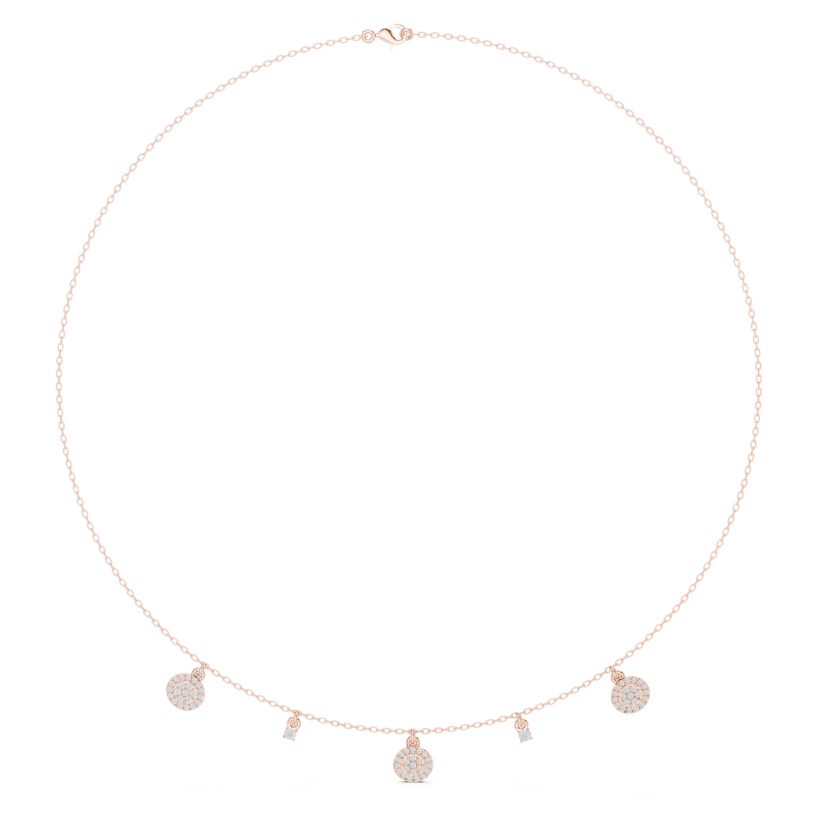 Diamond charm station necklace