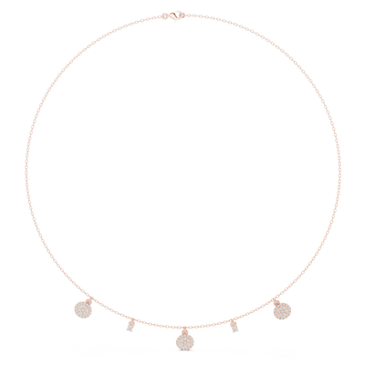 Diamond charm station necklace