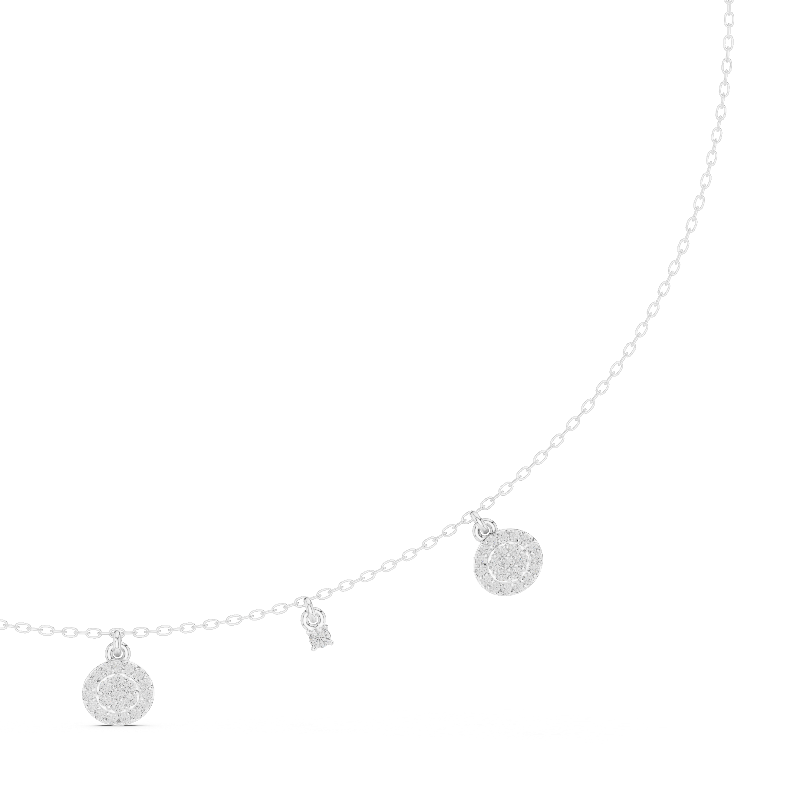 Diamond charm station necklace