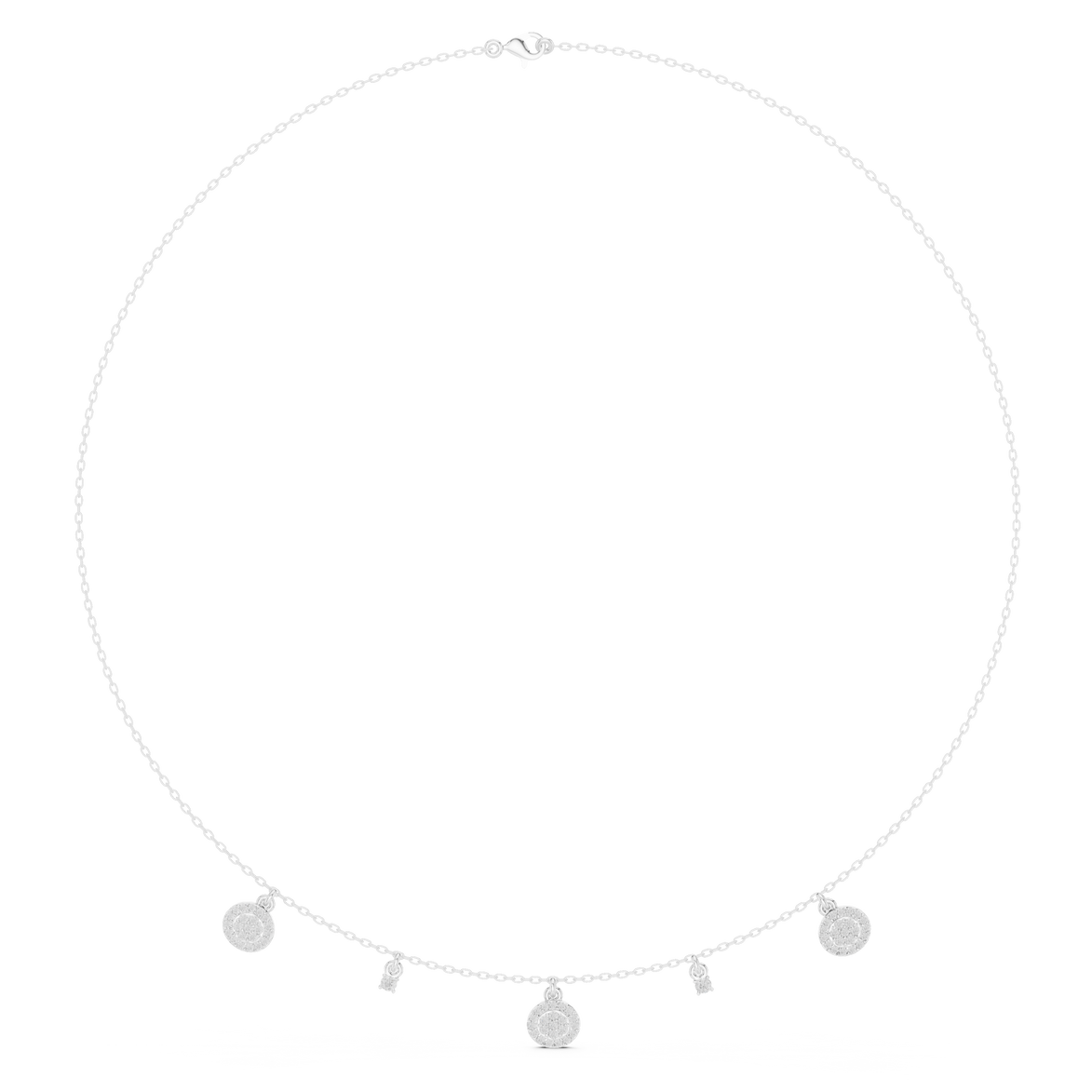 Diamond charm station necklace