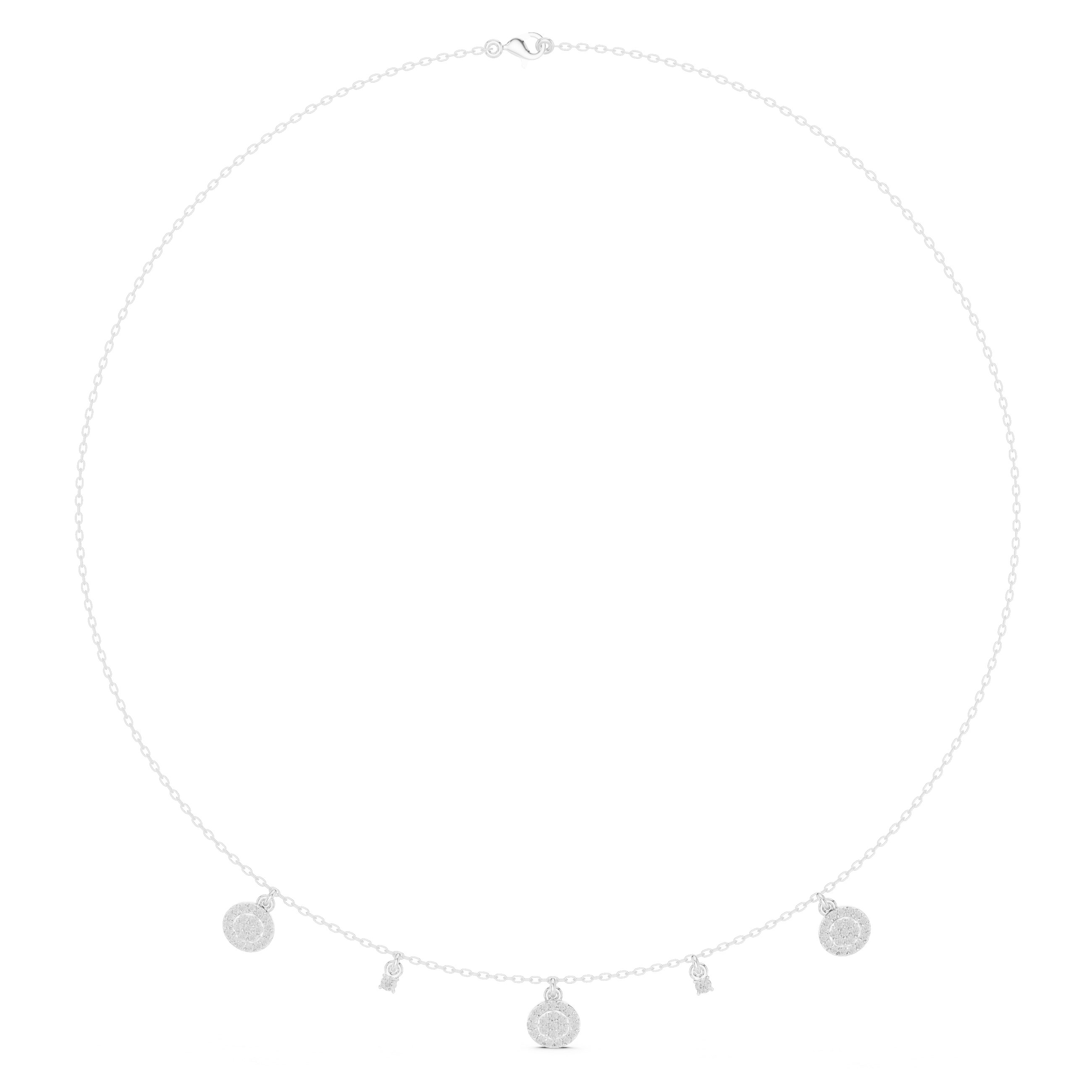 Diamond charm station necklace