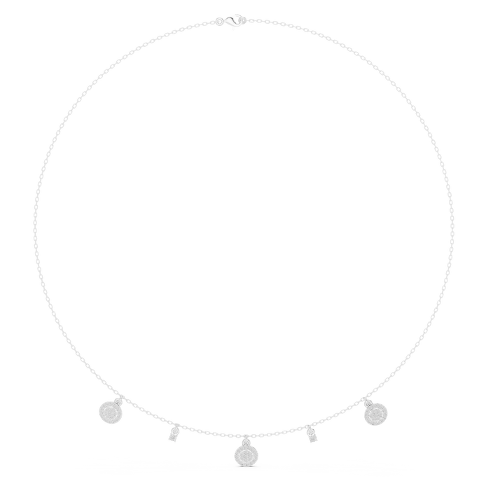 Diamond charm station necklace