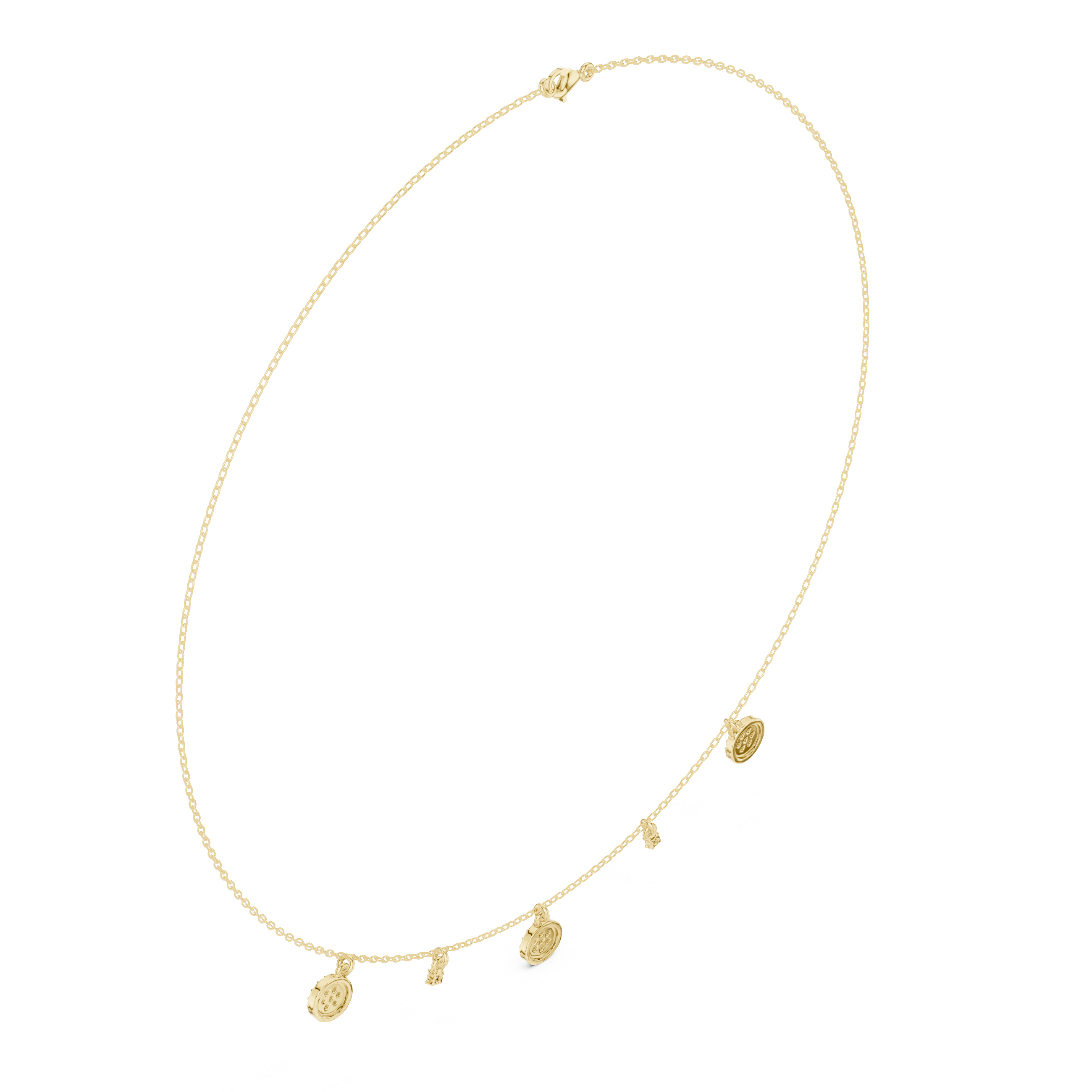 Diamond charm station necklace