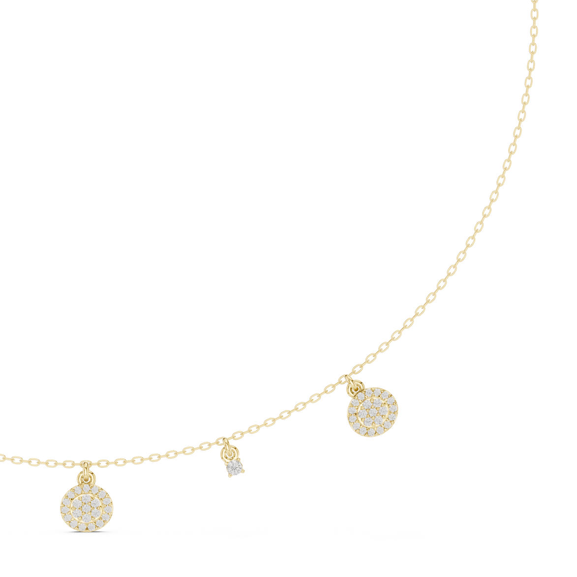 Diamond charm station necklace