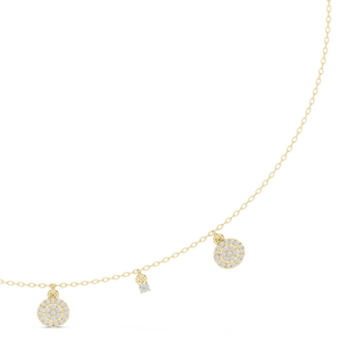 Diamond charm station necklace