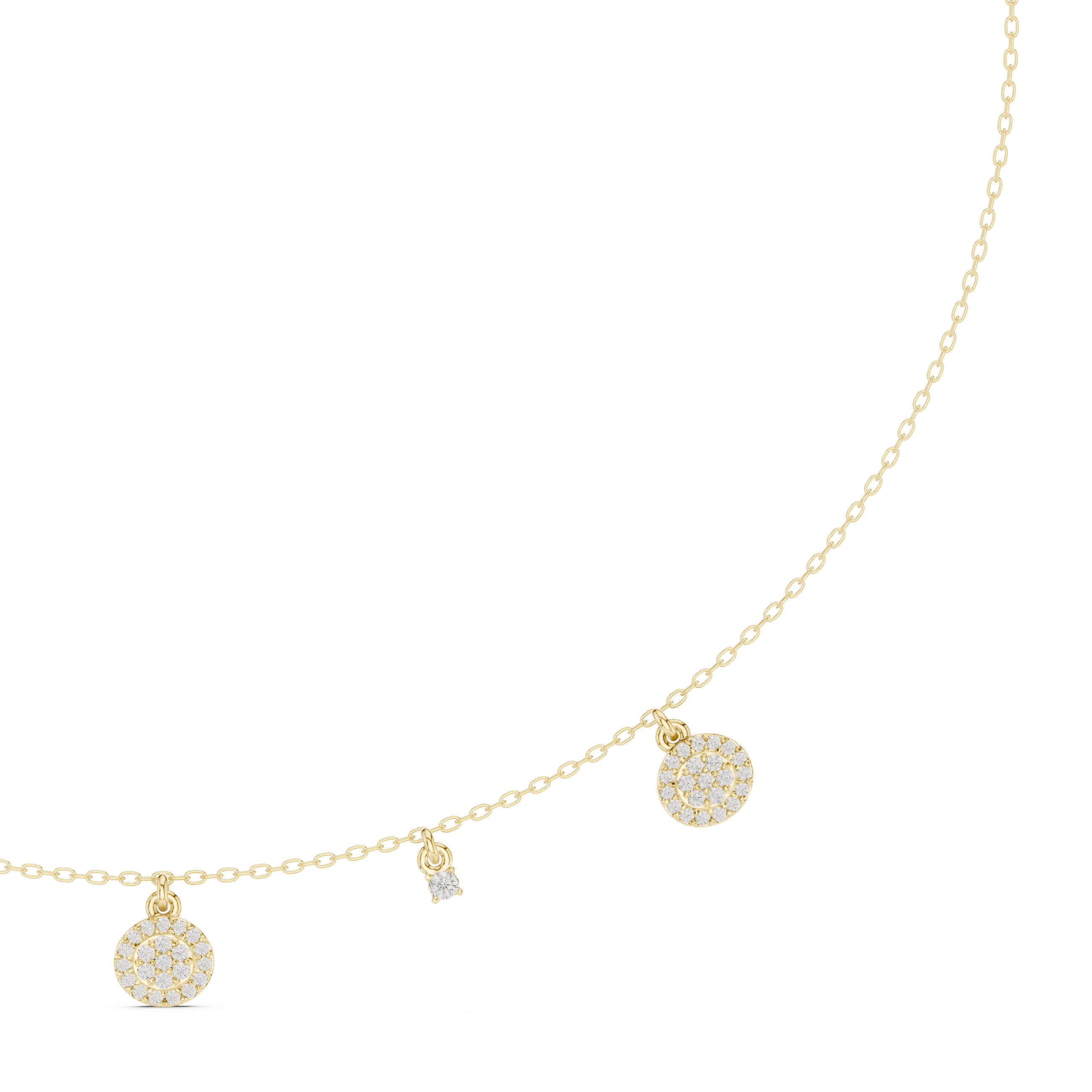 Diamond charm station necklace