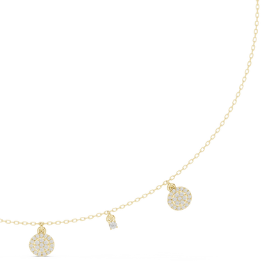 Diamond charm station necklace