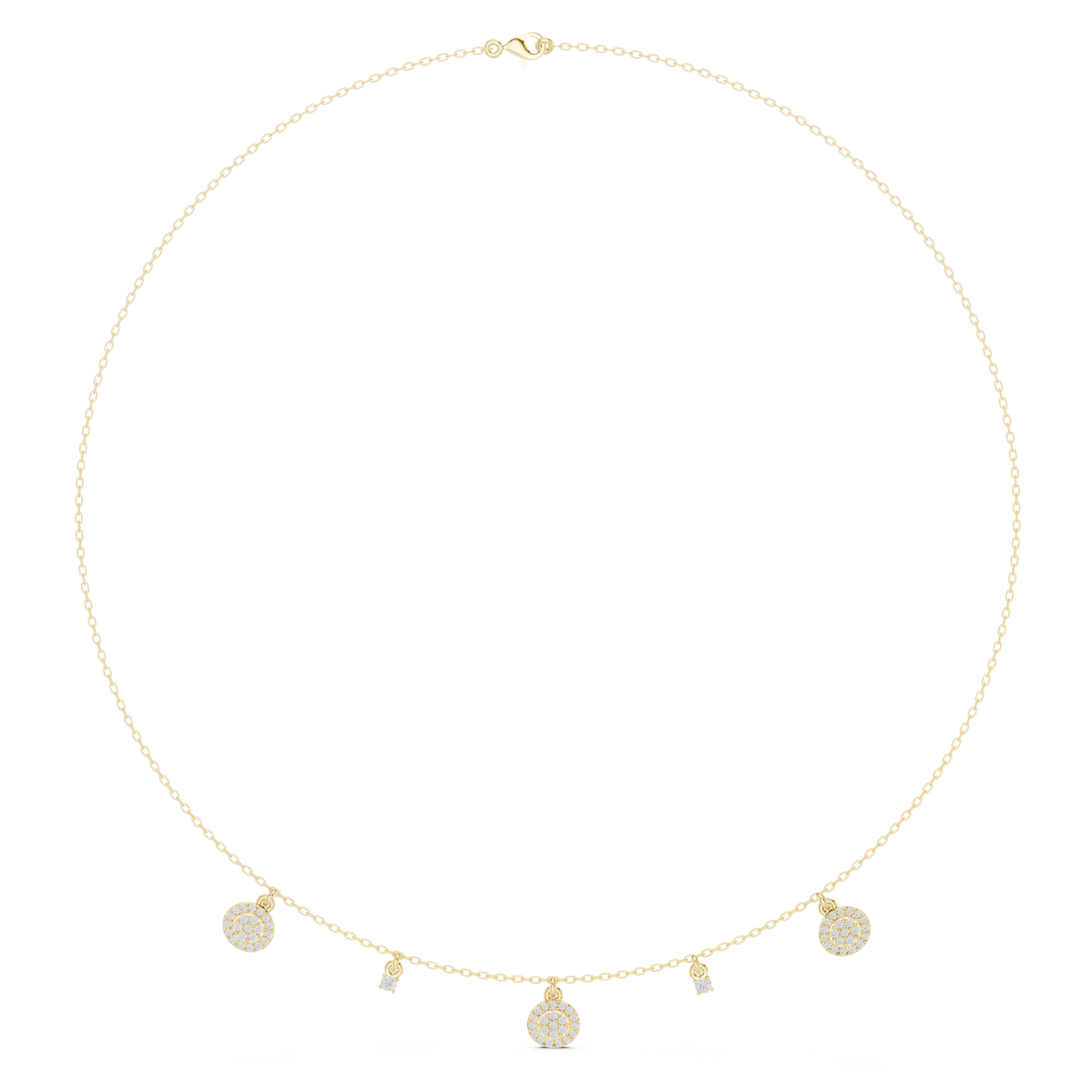 Diamond charm station necklace