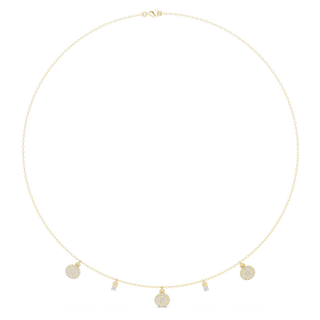 Diamond charm station necklace