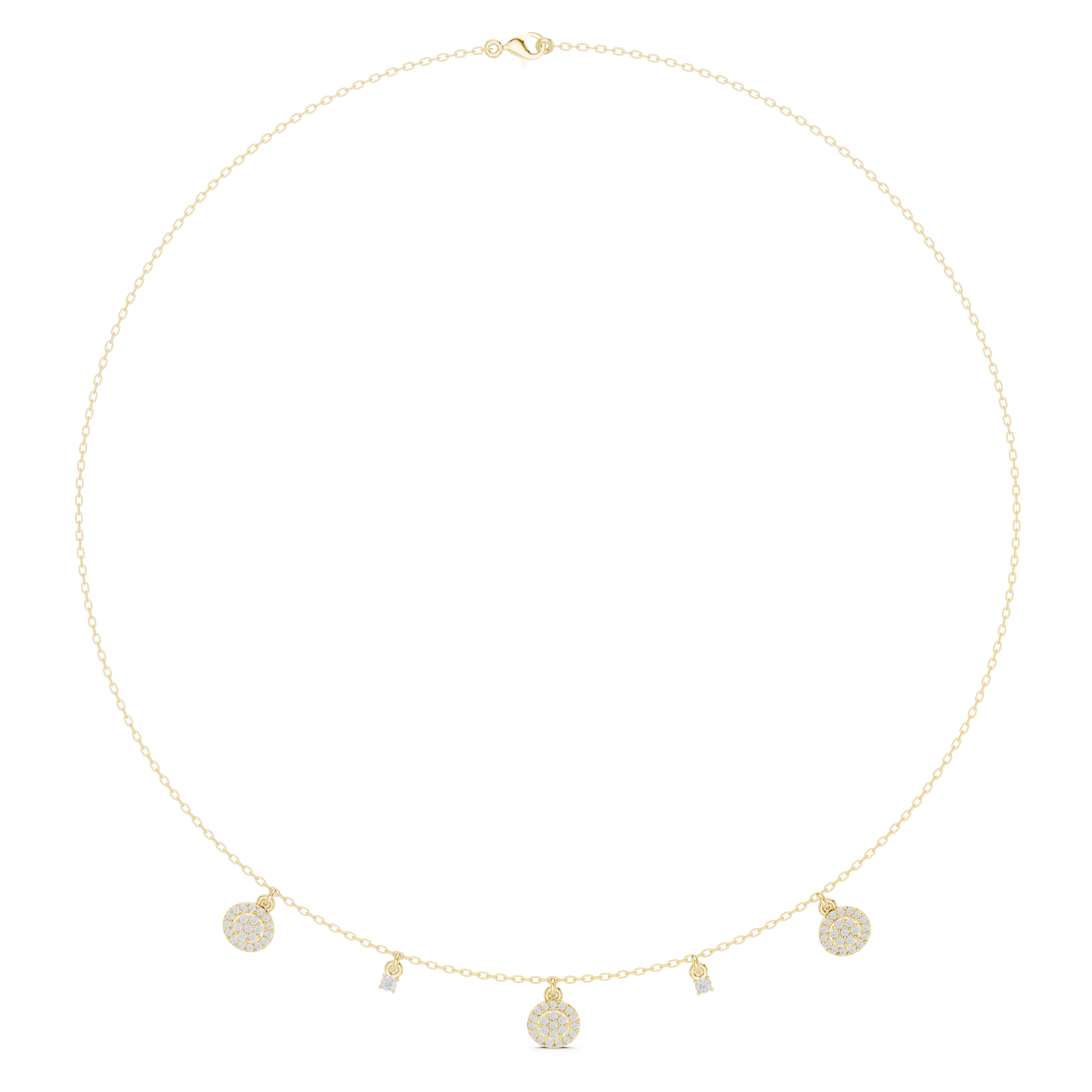 Diamond charm station necklace