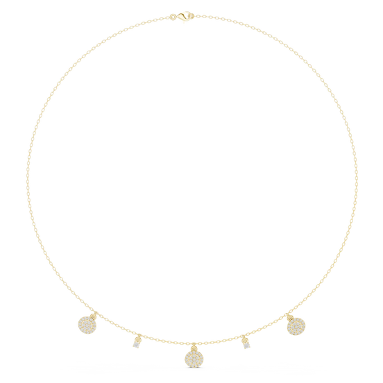 Diamond charm station necklace