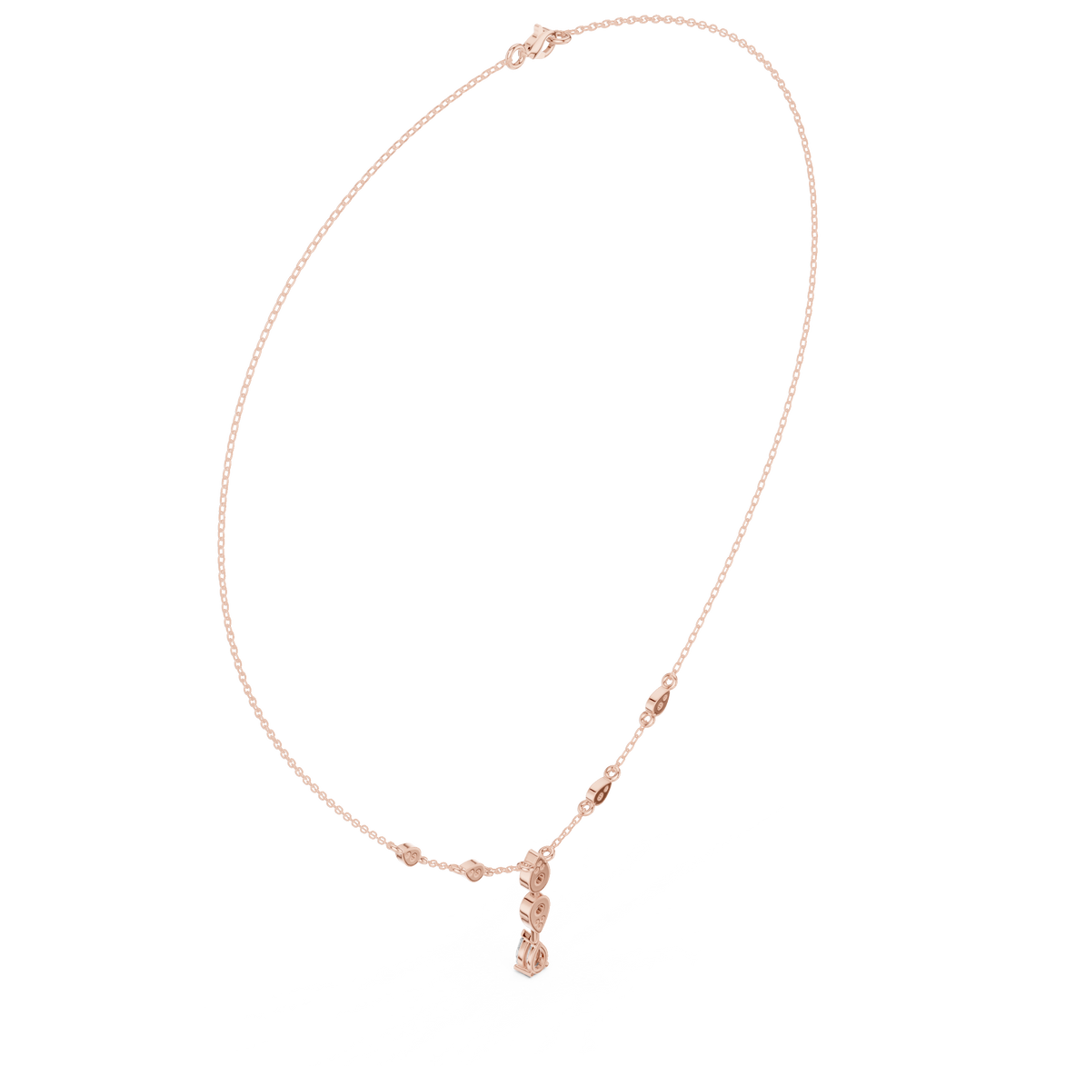 Pear drop diamond dangle necklace