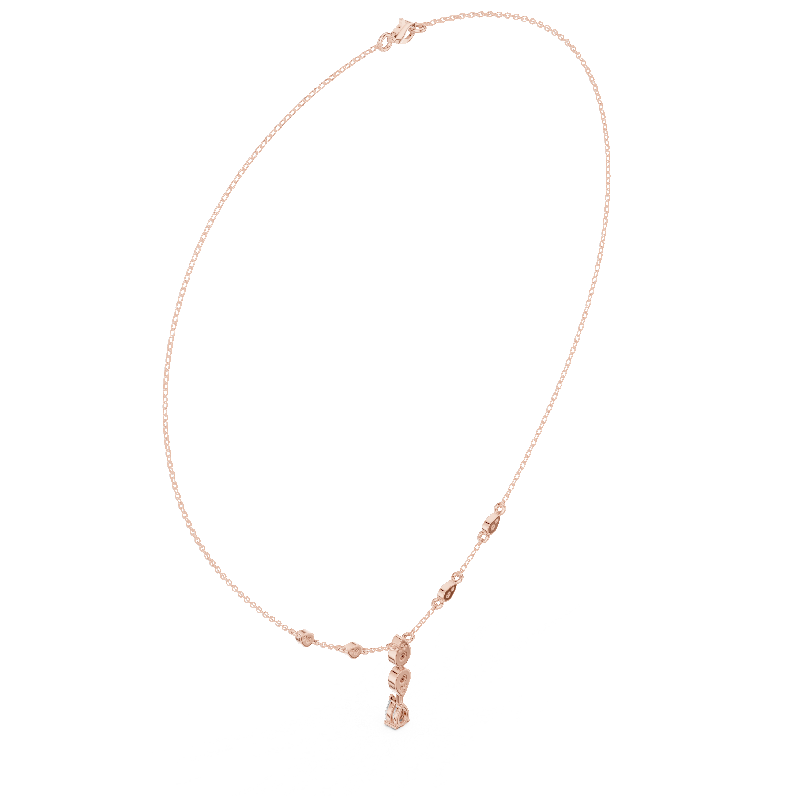 Pear drop diamond dangle necklace